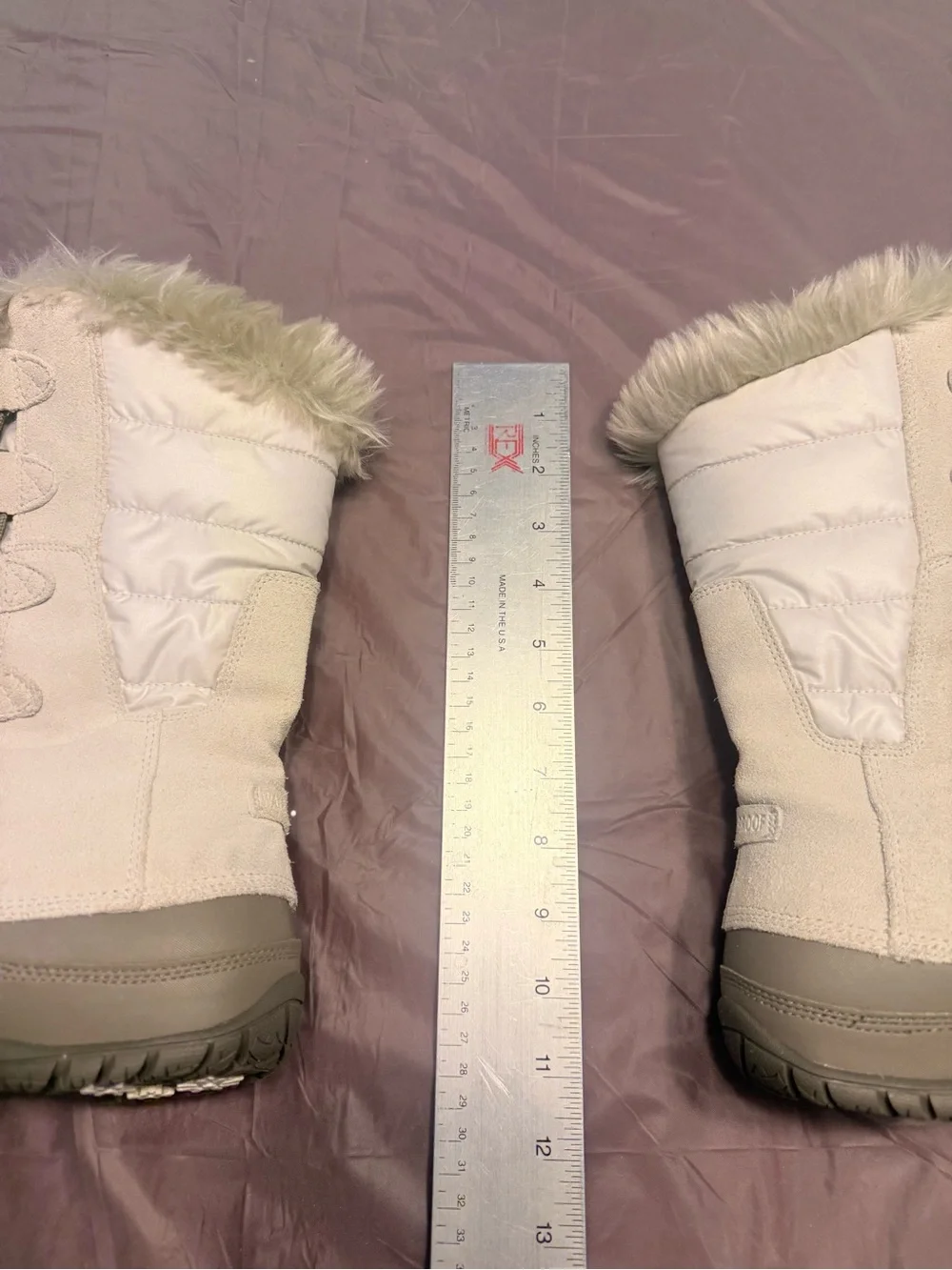 North Face Women’s Purna Winter Waterproof Lace-Up Snow Boot Light Gray Size 8
